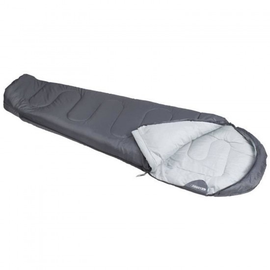 ABBEY CAMP Mummy slaapzak - 100% polyester - Comfort temperatuur: ca.10 ° C - 200 x 80 cm - Grijs