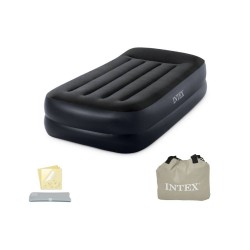 Intex Pillow Rest Raised - Luchtbed - 1-Persoons - 99x191x42 cm (BxLxH) - Zwart - Met ingebouwde motorpomp