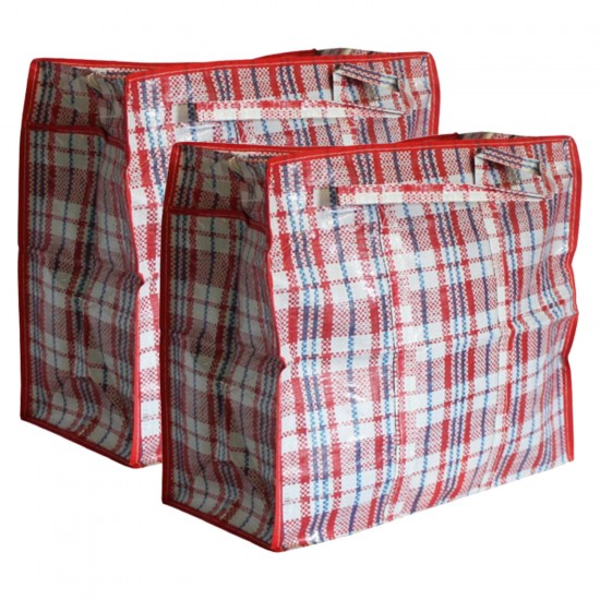 2x stuks opbergtas/hoes voor kussen/deken/dekbed/slaapzak 80 x 70 x 30 cm rood - Shoppers